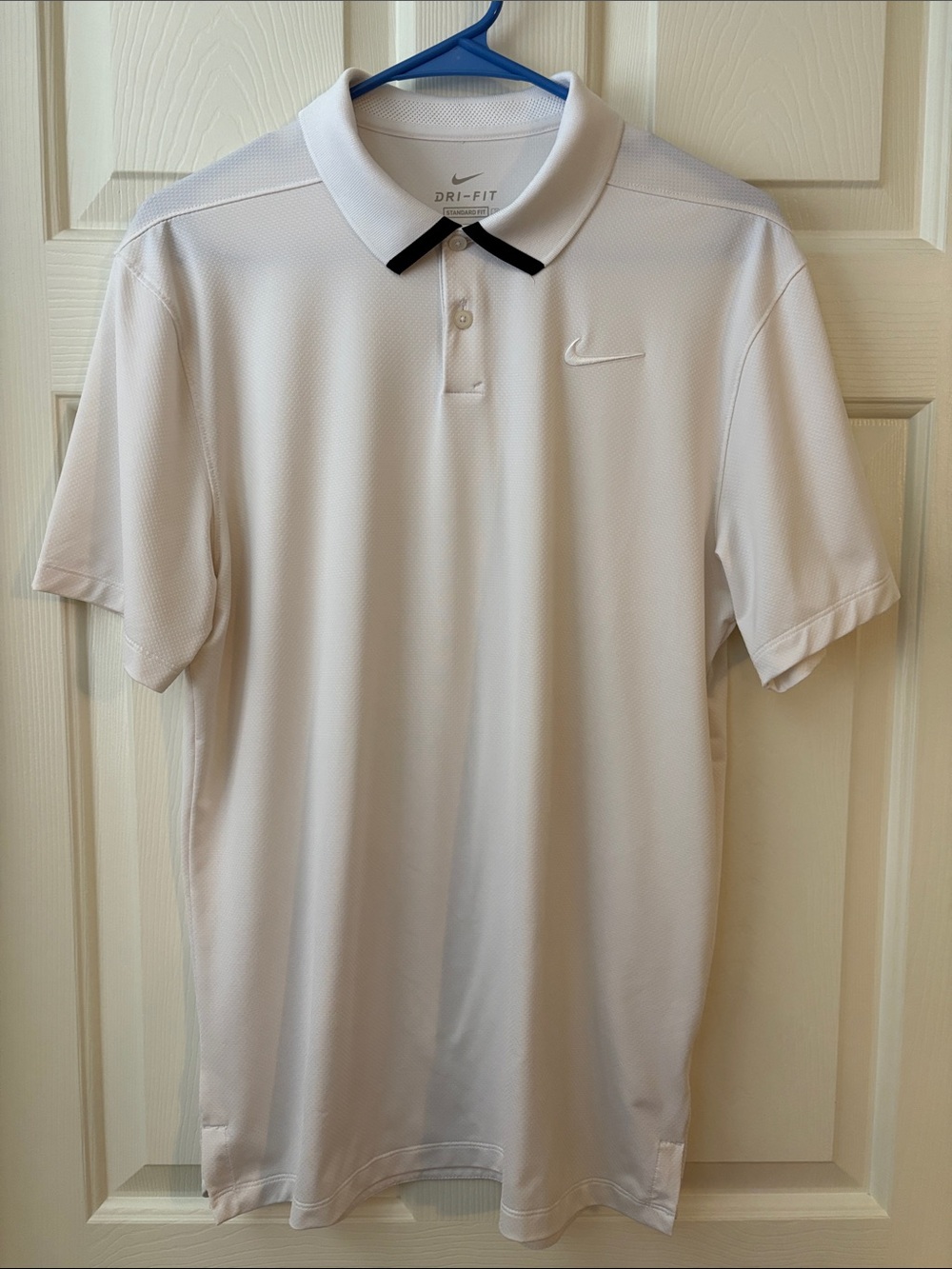 Nike White Polo with Black Collar Detail